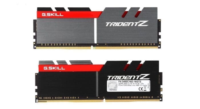 رم دسکتاپ DDR4 دو کاناله 3400 مگاهرتز CL16 جی اسکیل سری TRIDENT Z ظرفیت 16 گیگابایت