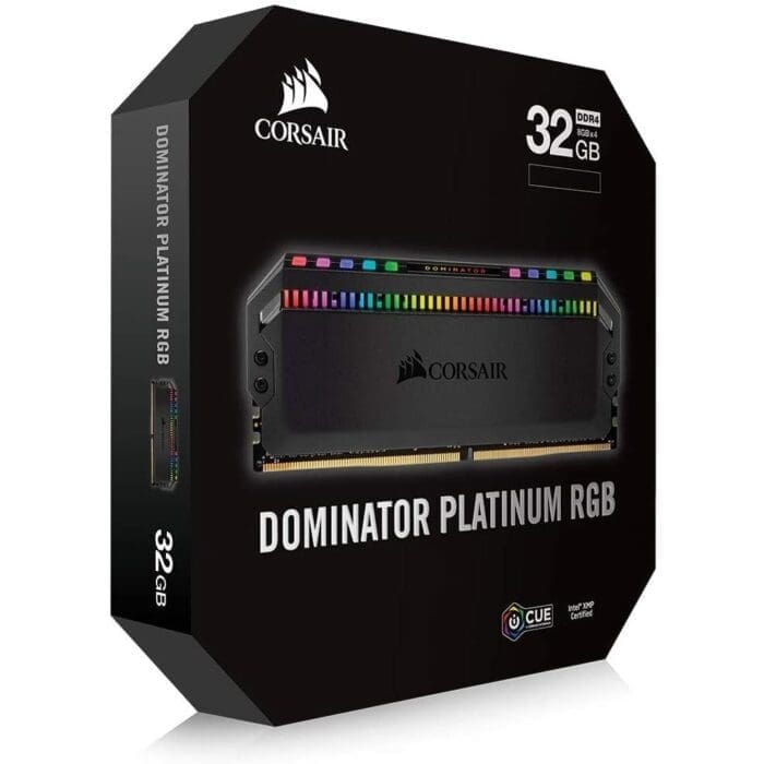 رم دسکتاپ DDR4 چهار کاناله 3600 مگاهرتز CL18 کورسیر مدل Dominator Platinum RGB ظرفیت 32 گیگابایت