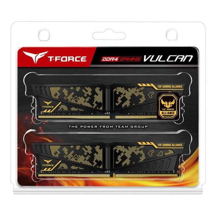 رم دسکتاپ DDR4 دو کاناله 3200 مگاهرتز CL16 تیم گروپ مدل VULCAN TUF ظرفیت 16 گیگابایت