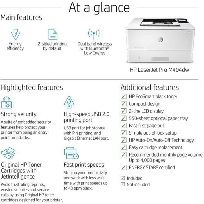 پرینتر لیزری اچ پی مدل LaserJet Pro M404dw