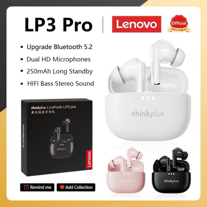 هندزفری بلوتوثی لنوو مدل Lenovo LP3 PRO Earbuds | LP3 PRO اورجینال با گارانتی فروشگاه اینترنتی زیکتز