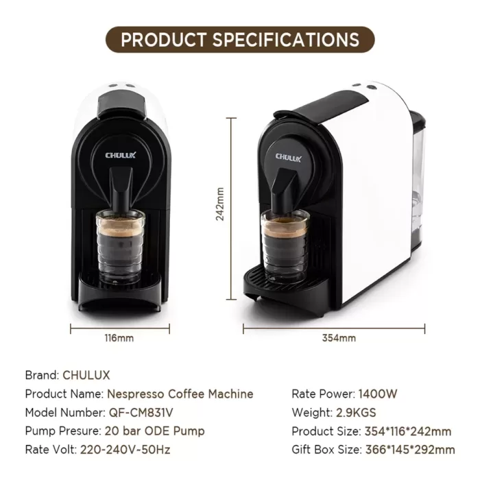 قهوه ساز و نسپرسو ساز کپسولی شیائومی مدل CHULUX Nespresso Coffee Machine CM831 ا CHULUX Nespresso Coffee فروشگاه اینترنتی زیکتز