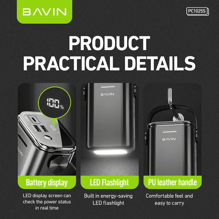 پاوربانک 30000 باوین 22.5وات Bavin PC1025S Power Bank (اورجینال ارسال فوری) فروشگاه اینترنتی زیکتز