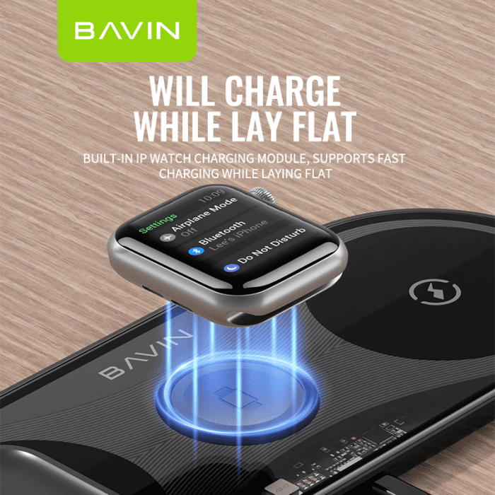 شارژر وایرلس باوین 15وات Bavin PC817 3 in 1 wireless charger (اورجینال ارسال فوری) فروشگاه اینترنتی زیکتز