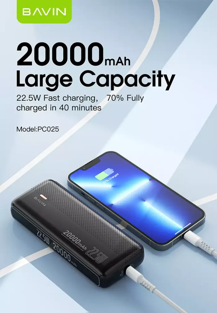 پاوربانک 20000 باوین 22.5وات Bavin PC025 Power Bank (اورجینال ارسال فوری) فروشگاه اینترنتی زیکتز