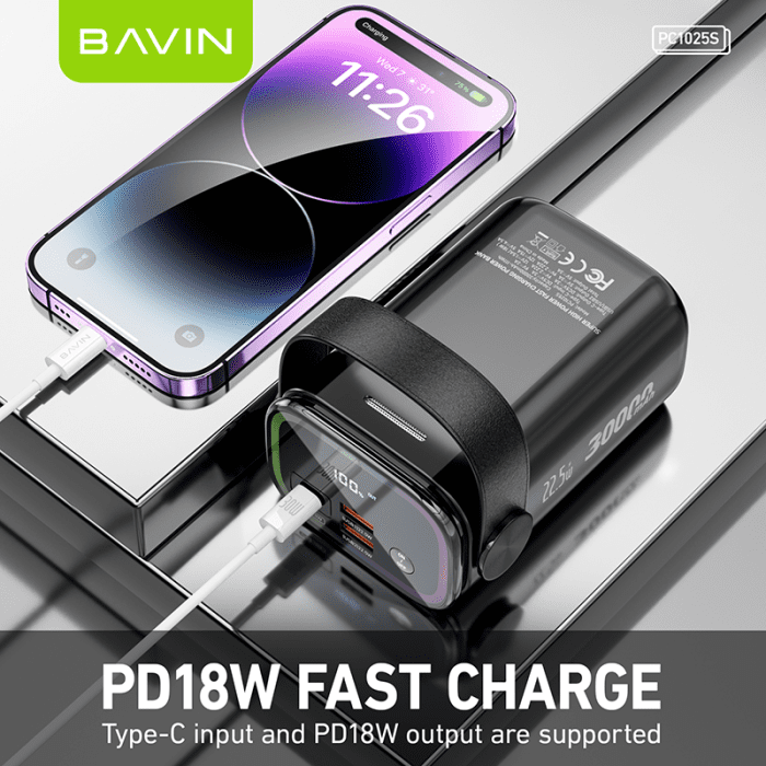 پاوربانک 30000 باوین 22.5وات Bavin PC1025S Power Bank (اورجینال ارسال فوری) فروشگاه اینترنتی زیکتز