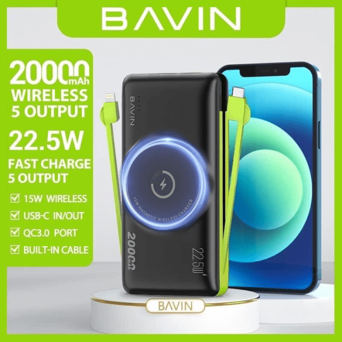 پاوربانک وایرلس 20000 مگنتی باوین 22.5وات Bavin PC067 (اورجینال ارسال فوری) فروشگاه اینترنتی زیکتز