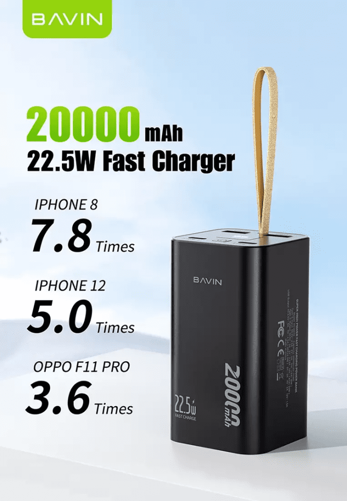 پاوربانک 20000 باوین توان 22.5 وات Bavin PC1007S Fast Charge (اورجینال ارسال فوری) فروشگاه اینترنتی زیکتز