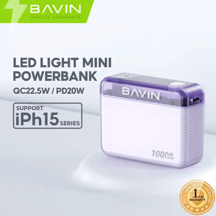 پاوربانک 10000 باوین 22.5 وات Bavin PC1021 (اورجینال ارسال فوری) فروشگاه اینترنتی زیکتز