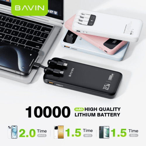 پاوربانک 10000 باوین 22.5 وات Bavin PC1072S (اورجینال ارسال فوری) فروشگاه اینترنتی زیکتز